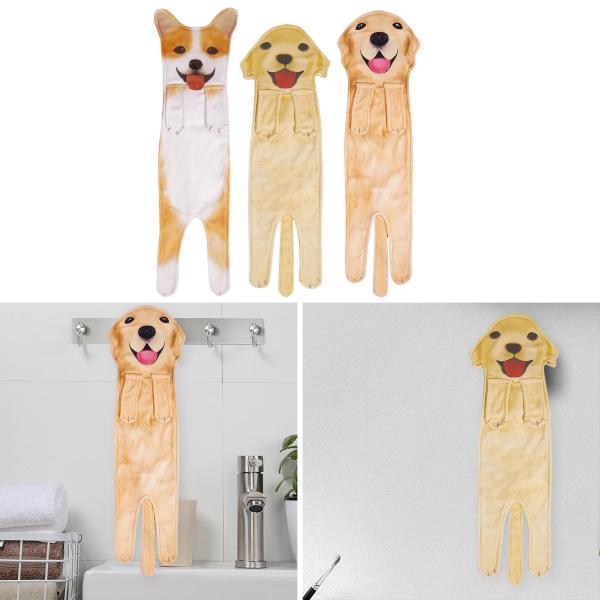 犬用ハンドタオル 吸水性抜群 吊り下げ式フェイスタオル 速乾 キッチン用ウォッシュクロス