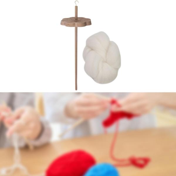 ドロップスピンドル 実用的なポータブル木製トップホイール