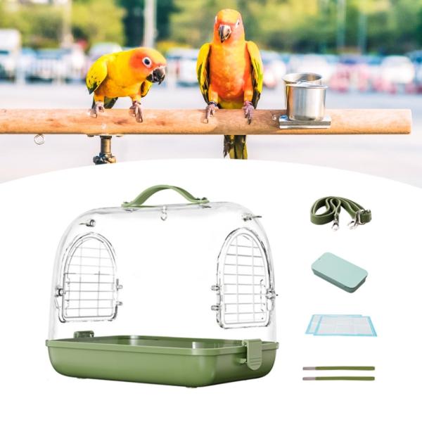 鳥用旅行ケージ、ショルダーストラップ付きハムスターケージ、鳥用ケージバッグ、オウムやオカメインコ用の軽量鳥用キャリア