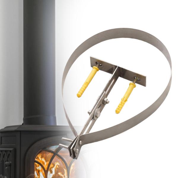 煙突パイプブラケット 頑丈なアクセサリー ポータブル家庭用暖炉設備