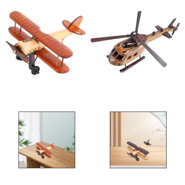 木製飛行機モデル 面白い3D飛行機装飾 テーブルトップ 棚 オフィス用