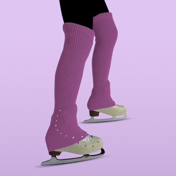 アイススケート レッグウォーマー ニットロングレッグウォーマー 膝上 保温 アイスフィギュアスケートソックス ヨガ スポーツ ダンス ワークアウト用