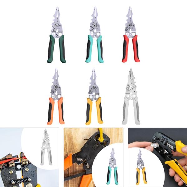 ワイヤーストリッパークリンパポータブルプロフェッショナル、電気技師、多機能ハンド配線ツールボビンワインダーワイヤーストリッパーツール