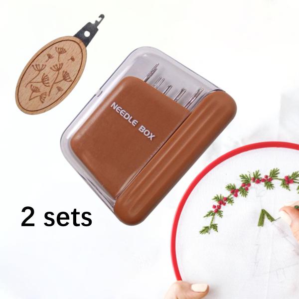 縫製針ケースセットピンホルダーポータブルコンパクトミーティングサプライ旅行用革製の家庭用ピンニードルオーガナイザー