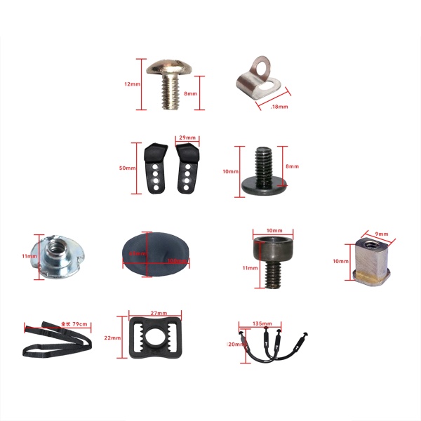 アイスホッケーヘルメット修理キット、ホッケーヘルメットハードウェア、コンパクト、頑丈、スペアパーツ、修理部品交換
