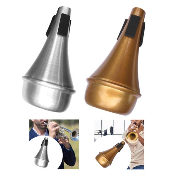 トランペットストレートミュート練習パッド付きミュート簡単なインストールジャズ音楽愛好家のためのユニバーサルアルミニウム合金