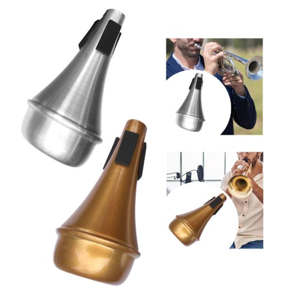 トランペットストレートミュート練習パッド付きミュート簡単なインストールジャズ音楽愛好家のためのユニバーサルアルミニウム合金