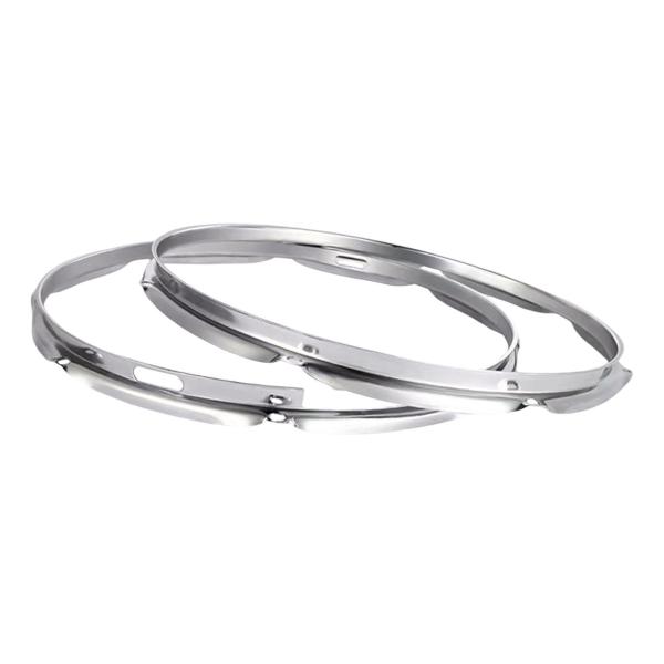 2ピース バスドラムフープセット メタルラグ バッターフープ パフォーマンス装飾用