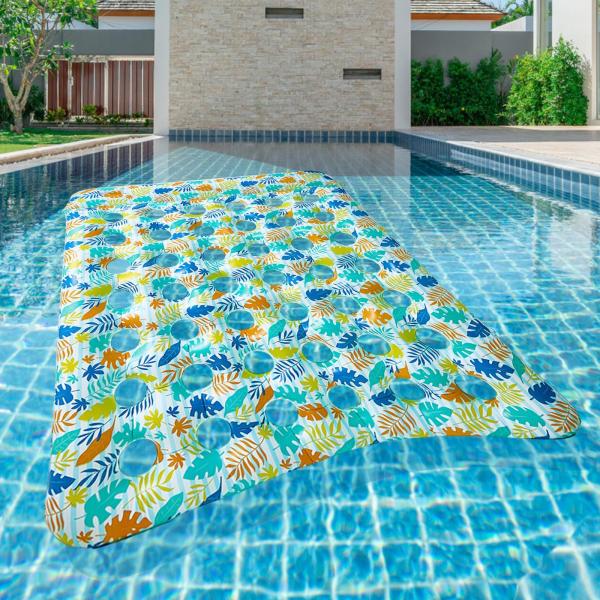インフレータブルプールフロートマット、水泳いかだ、女性広々