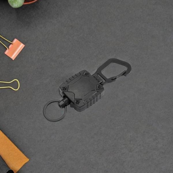 スチールコード付きの格納式キーリングストレージフック再利用可能な頑丈なマルチツールバッジリールホルダーピクニック用屋外カラビナ