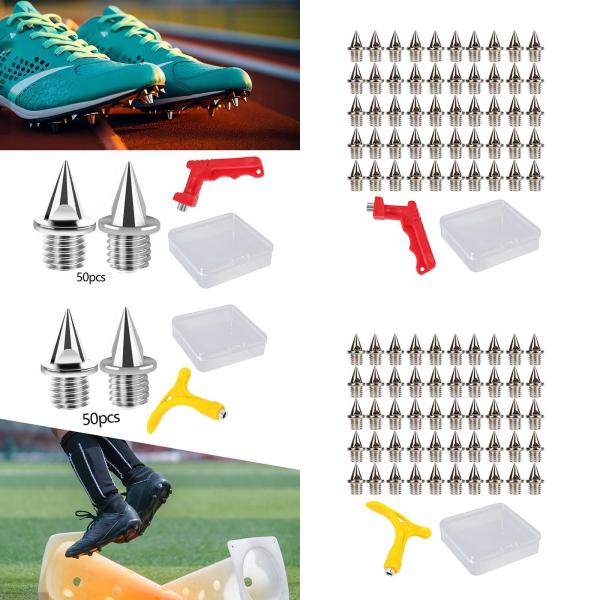 スパイクレンチを備えた50個のトラックとフィールドランニングスパイク、1/4 