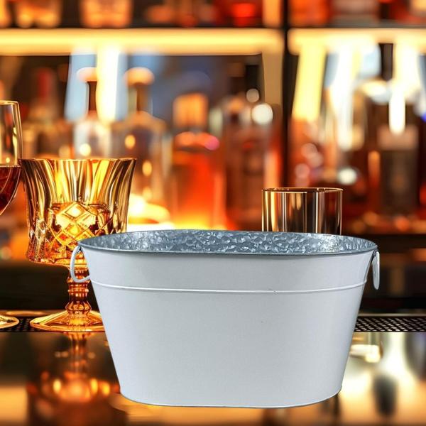 キャリーハンドル付きアイスバケツメタルドリンクバケツ素朴なビール浴槽の氷の浴槽、寒い、シャンパン、ワイン冷却、レストランバー