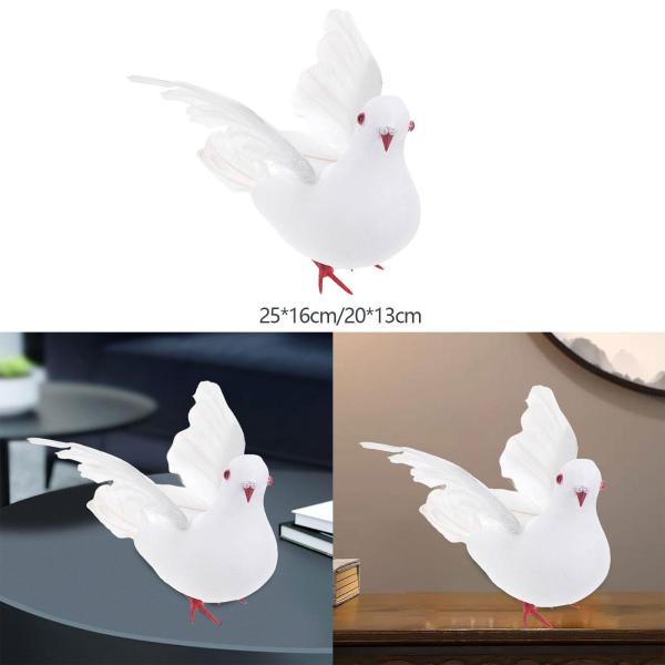 人工鳩の装飾ホワイトピジョン像の収集品友達ギフト泡の鳥の置物パティオの裏庭の寝室の芝生の