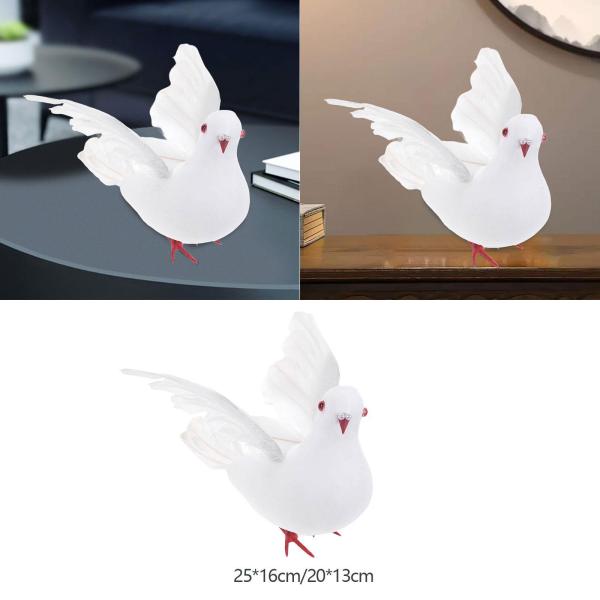 人工鳩の装飾ホワイトピジョン像の収集品友達ギフト泡の鳥の置物パティオの裏庭の寝室の芝生の
