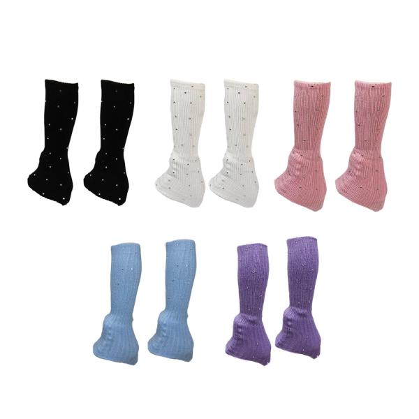 アイススケートレッグウォーマーニットロングレッグウォーマー冬のトレーニングスポーツワークアウトのためのアイススケート靴下30cm