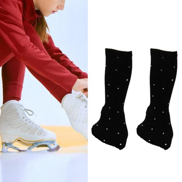 アイススケートレッグウォーマーニットロングレッグウォーマー冬のトレーニングスポーツワークアウトのためのアイススケート靴下30cm