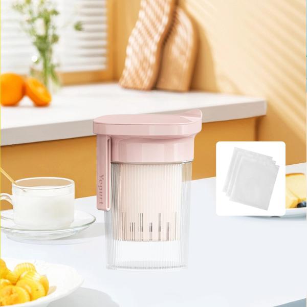 蓋付きヨーグルトストレーナー キッチン用品 再利用可能 家庭ジャー ホエイセパレーター 細かいメッシュストレーナー付き チーズ ミルク