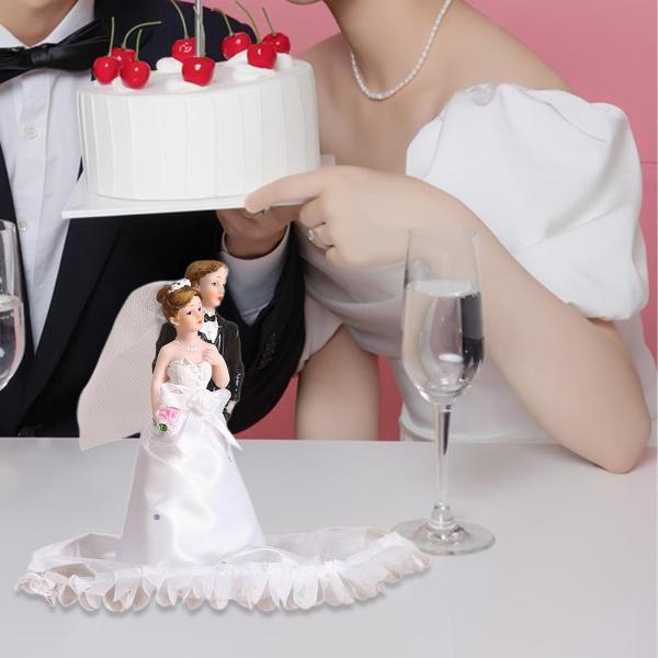 ウェディングケーキ人形 ミニチュアシーン 人物 樹脂製 花嫁と花婿のフィギュア カップルフィギュア 記念日 婚約 誕生日用