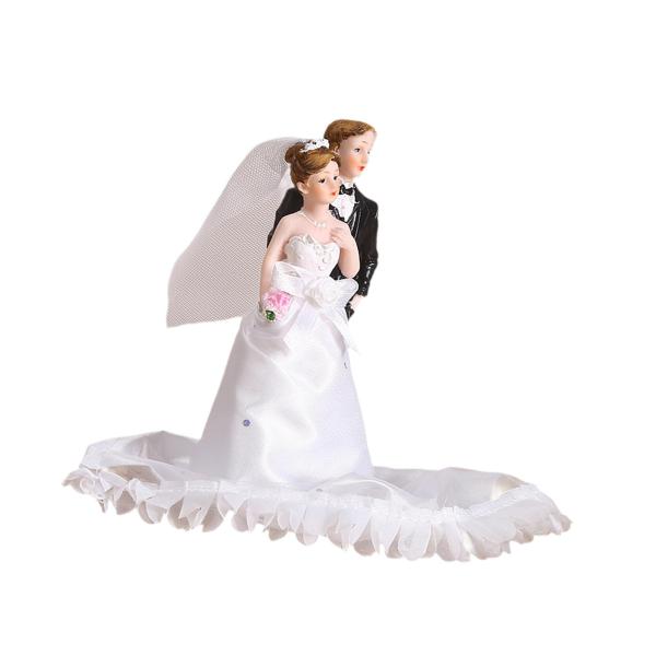 ウェディングケーキ人形 ミニチュアシーン 人物 樹脂製 花嫁と花婿のフィギュア カップルフィギュア 記念日 婚約 誕生日用