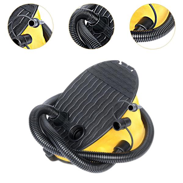 キャンプ用ベローズフットポンプ、効率的なポータブルインフレータブルポンプ、インフレータブルボート、エアマットレス、子供用プールインフレータ