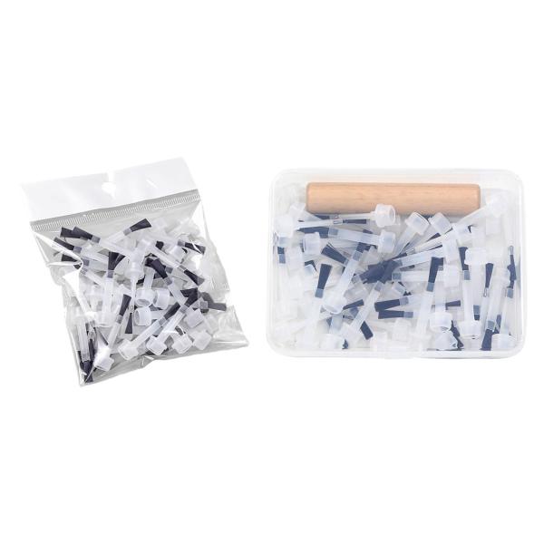 50 個 ネイルポリッシュブラシ交換用液体アプリケーターブラシ実用的ポータブル作業効率を向上させるネイルツール