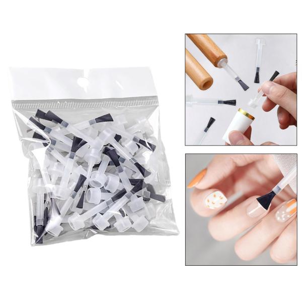 50 個 ネイルポリッシュブラシ交換用液体アプリケーターブラシ実用的ポータブル作業効率を向上させるネイルツール