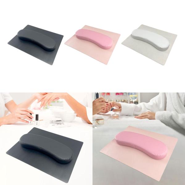 ネイルアームレストクッション マット付き マニキュアアームレストクッション お手入れ簡単 PUレザー ネイルハンド 肘置き 家庭用アクリルネイル用