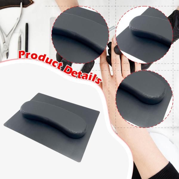 ネイルアームレストクッション マット付き マニキュアアームレストクッション お手入れ簡単 PUレザー ネイルハンド 肘置き 家庭用アクリルネイル用