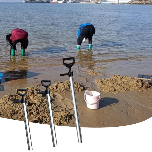 エビポンプ エビ抽出器 ステンレススチール 滑り止めハンドル ポータブル シーフードキャッチツール ビーチアーティファクト 砂エビ用