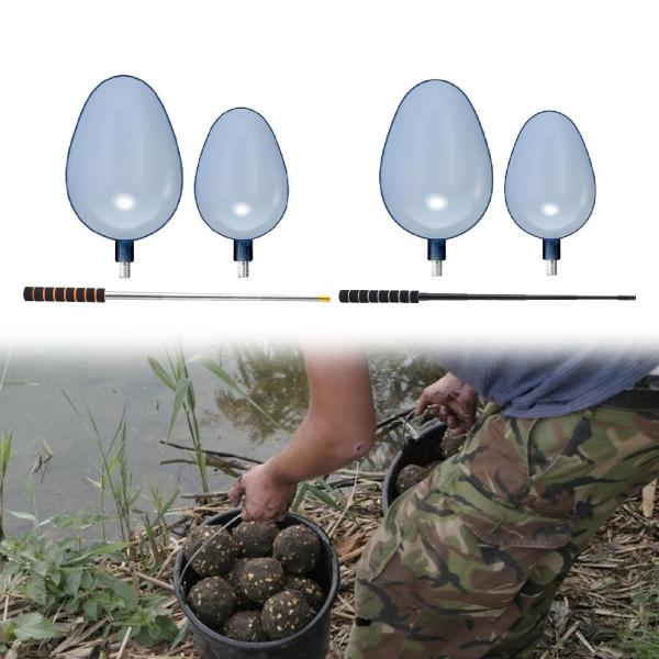 2 個 釣り餌キャスティングスプーン、伸縮ロッド機器、餌釣りルアーフィーダースプーン、アウトドアパパのための投げ