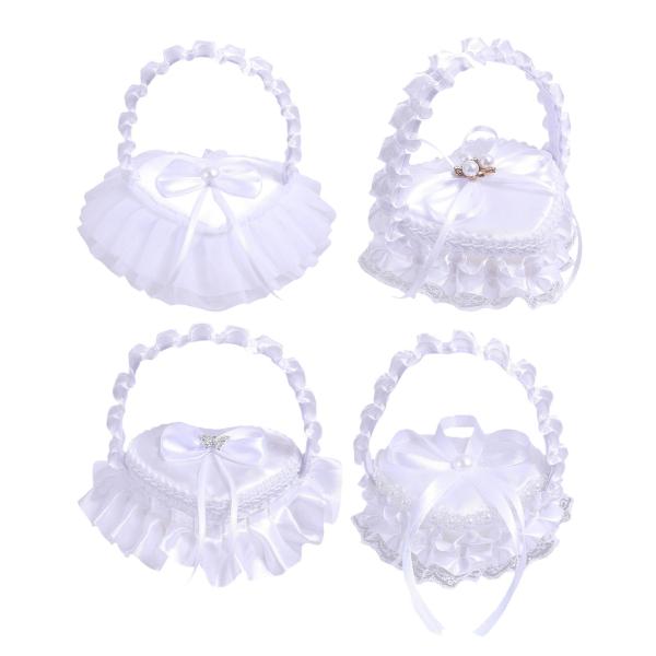 ウェディングベアラーボックス、ホルダー、多目的、ブライダルアクセサリー、ブライズメイドバスケット、ウェディングフラワーガールバスケット