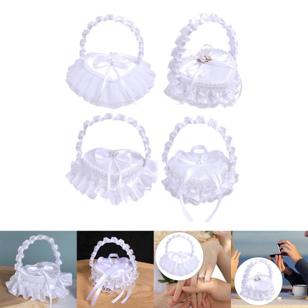 ウェディングベアラーボックス、ホルダー、多目的、ブライダルアクセサリー、ブライズメイドバスケット、ウェディングフラワーガールバスケット