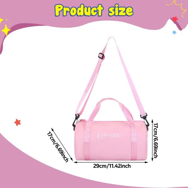 女の子用ダンスバッグ ダンスダッフルバッグ 多目的 かわいい 軽量 キャリートート スポーツ  ジム 体操 一泊用
