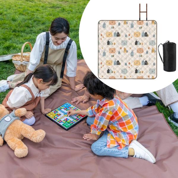 ピクニックブランケット 砂に強い キュート 78.74インチ x 78.74インチ 屋内 ファミリーハイキング用