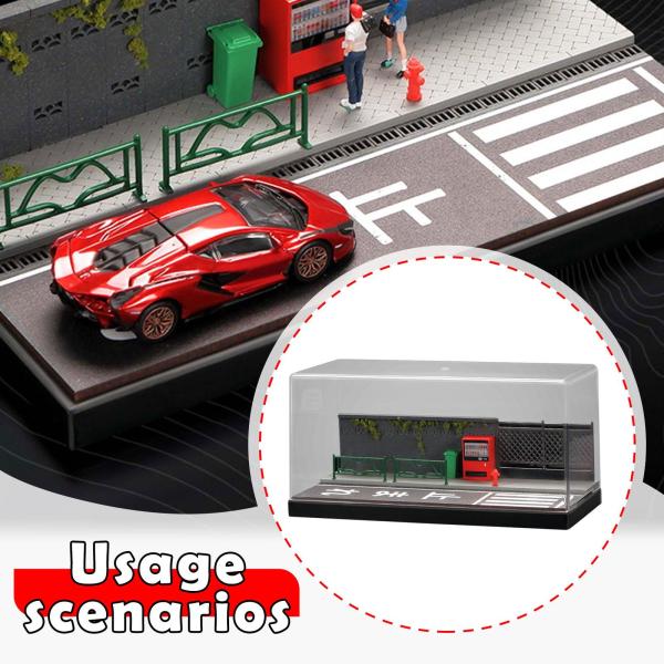 1/64 モデルカー ディスプレイケース ジオラマ リアルな背景