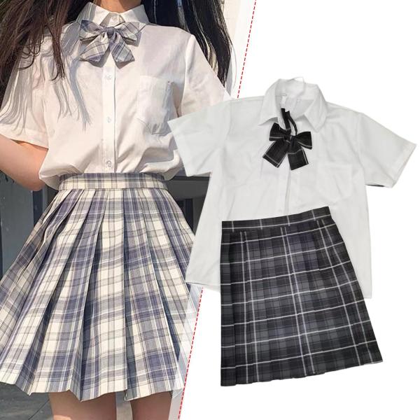 女用 日本の制服 半袖シャツ スカート付き アウトドア ショッピング用