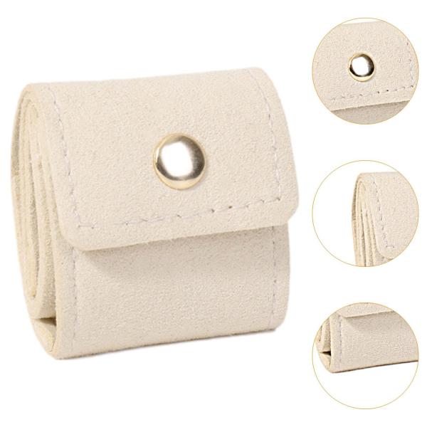 コンパクトな旅行用ジュエリーオーガナイザーバッグ、リング、イヤリング、バケーション用のバックル付きミニ旅行ジュエリーロールバッグ