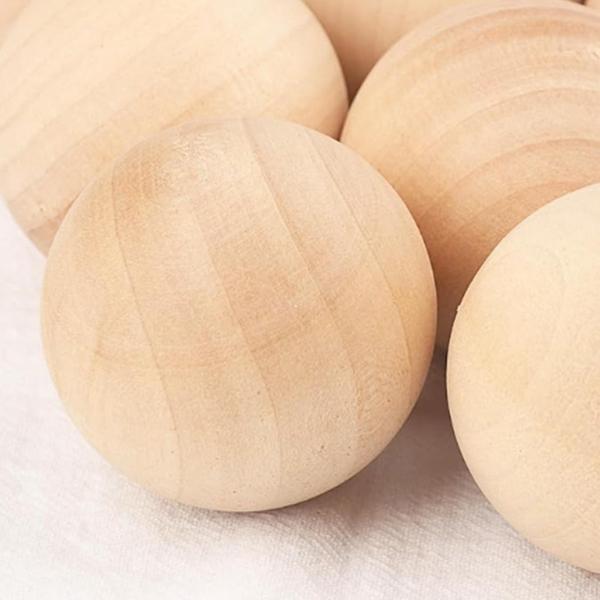 5個入り 木製ボール 工芸品やDIYプロジェクト用 装飾用 オーナメント 手作り 未塗装 DIYパーツ 木製球 丸いボール