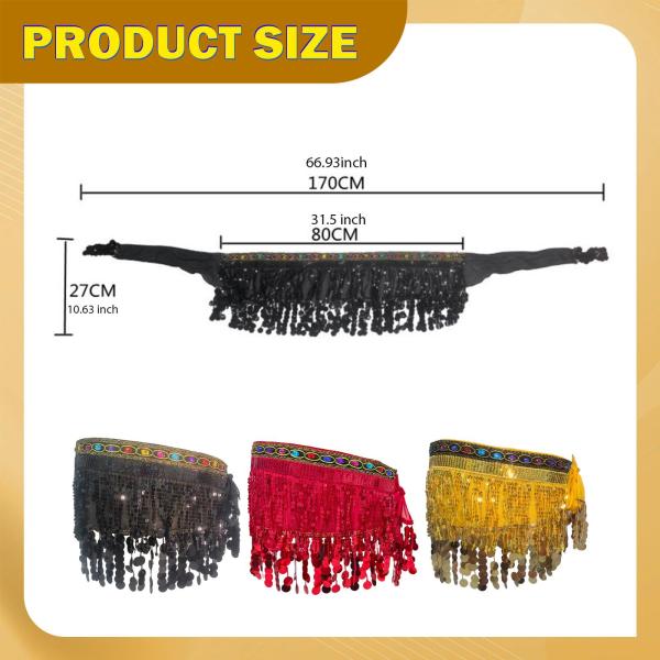 ベリーダンス ヒップスカーフスカート ラップ ウェディングパーティーミュージック 女用 ベリーダンススカート