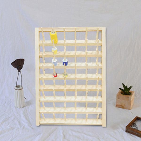 スレッドホルダー 木製 壁掛け 多目的装飾 裁縫と刺繍 省スペース 折りたたみ脚オーガナイザー スプールホルダー