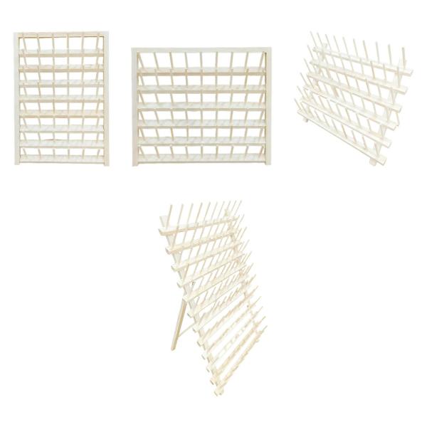 スレッドホルダー 木製 壁掛け 多目的装飾 裁縫と刺繍 省スペース 折りたたみ脚オーガナイザー スプールホルダー