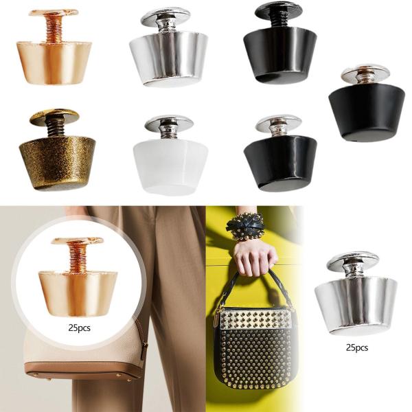 25 個セット 丸型フラットネイルヘッド 12mm スクリューバックリベットスタッド フラットヘッドスタッドリベット 靴用 DIY レザー用品