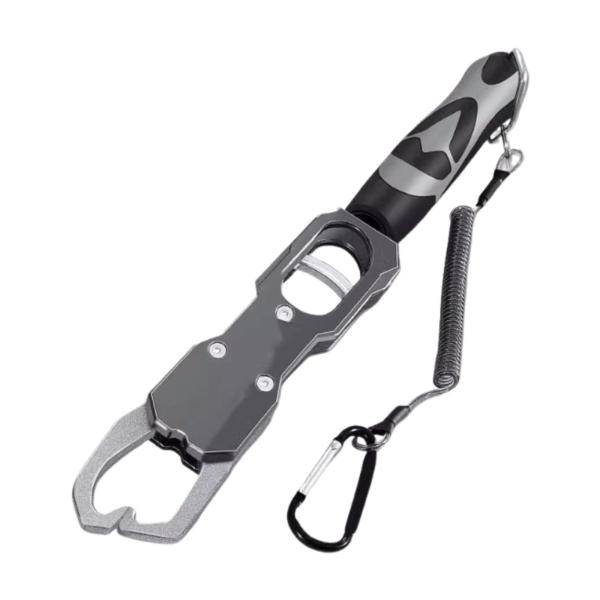 釣り用グリッパー 簡単にキャッチできるスケール付き ポータブル なストラップ付き 滑り止めアルミ合金 最大39 魚ランディングツール