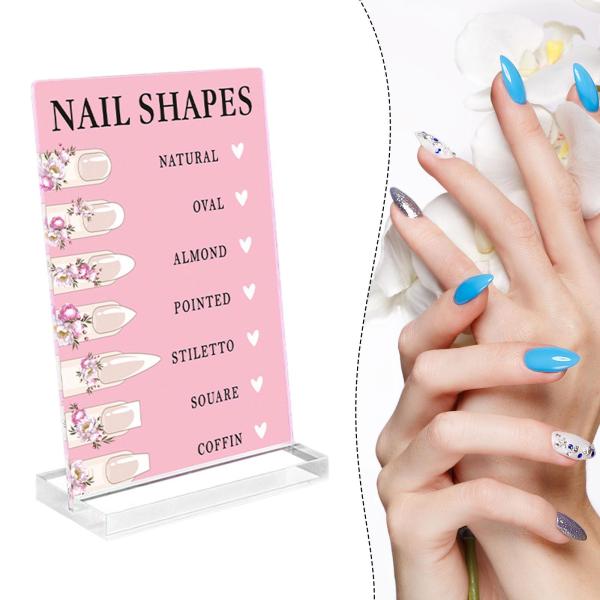 ネイルシェイプディスプレイスタンド ネイルルーム装飾用品 エレガントなスタンド 多目的フォトプロップ 10x15cm ベースアクリルパネル付き