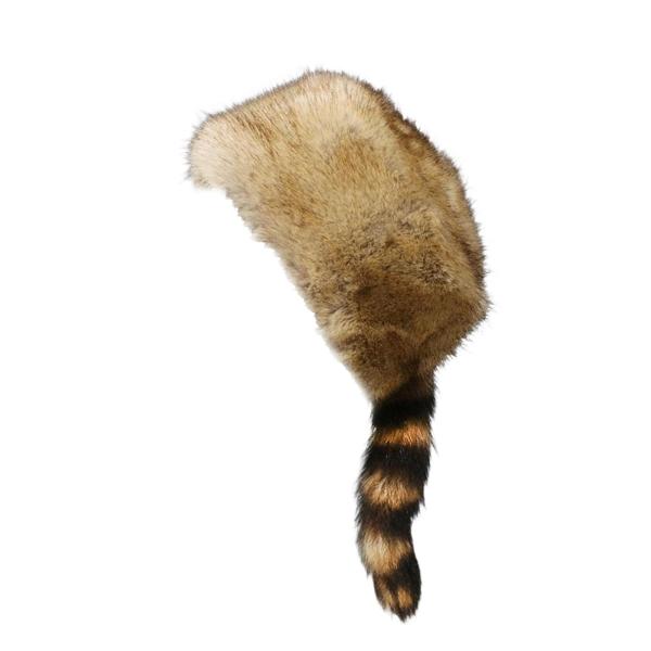 ファーのアライグマのしっぽの帽子。ロシア風で心地よく、ソフト