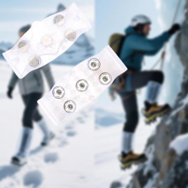 アイスクリート 靴・ブーツ用 5本のスチールグリップ付き 登山・クライミング用品 滑り止め