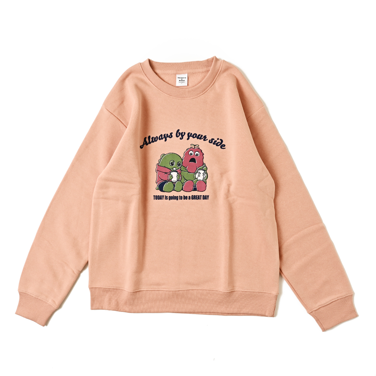 ガチャピン・ムック 裏起毛 ウェット トレーナー メンズ 長袖