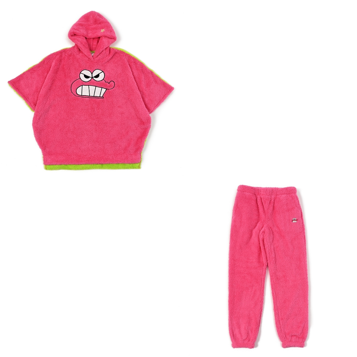 クレヨンしんちゃん 両面ボア パーカー パンツ ルームウェア 上下