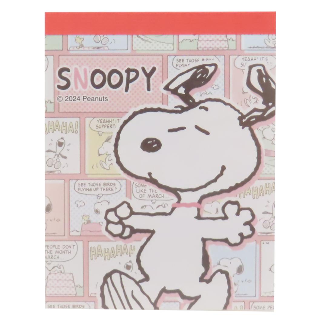 PEANUTS スヌーピー メモ帳 ミニメモ 100枚 SNOOPY PEANUTS Comic red