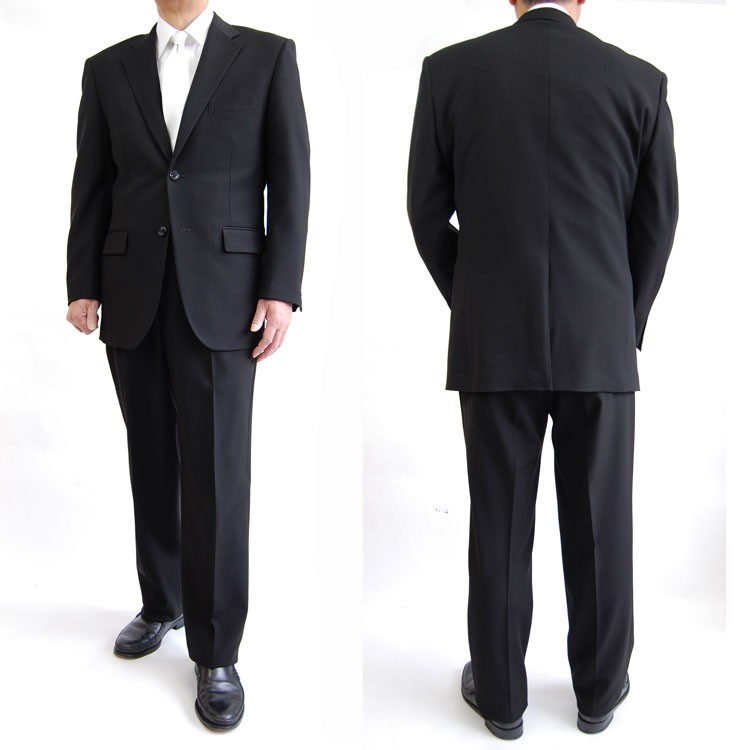 2Bシングル略礼服スーパーブラックフォーマル シングルスーツ ブラック